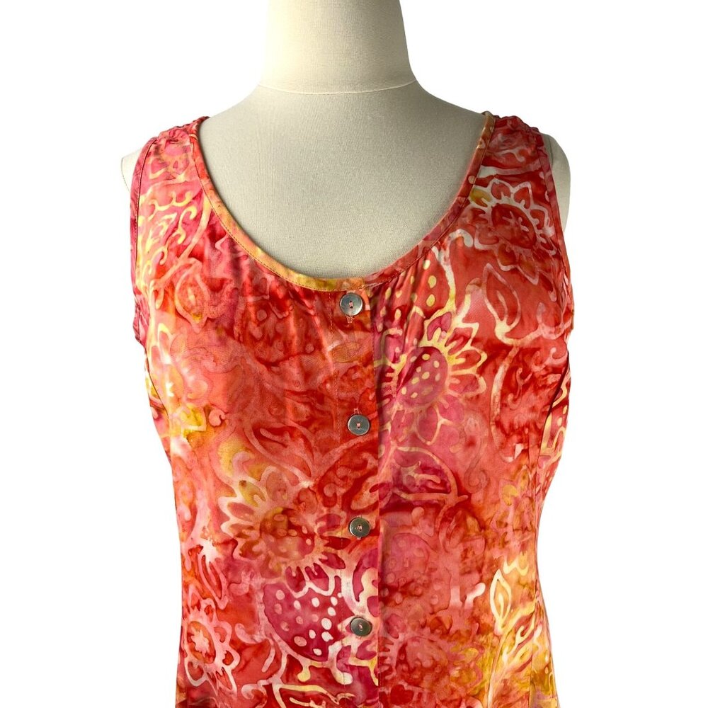 Vintage 90's Y2K Festival Norm Thompson Maxi Button Front Dress, Women's PXL